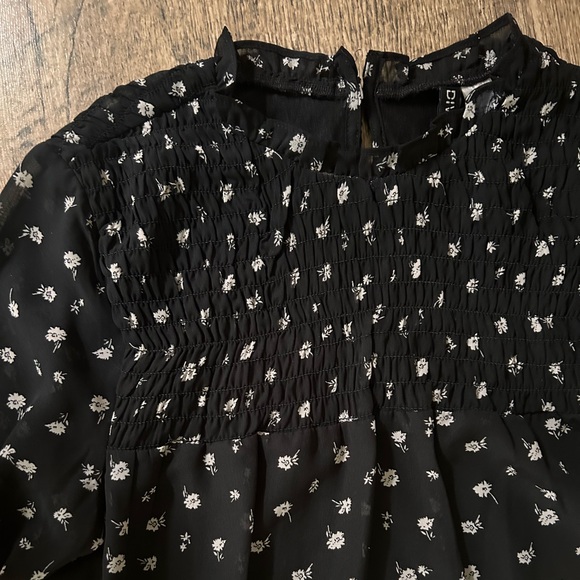 Black floral babydoll dress H&M - Picture 3 of 7